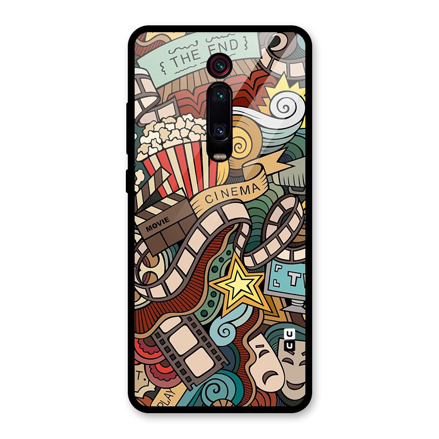 Retro Doodle Art Glass Back Case for Redmi K20 Pro