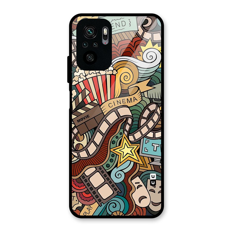Retro Doodle Art Glass Back Case for Redmi Note 10S
