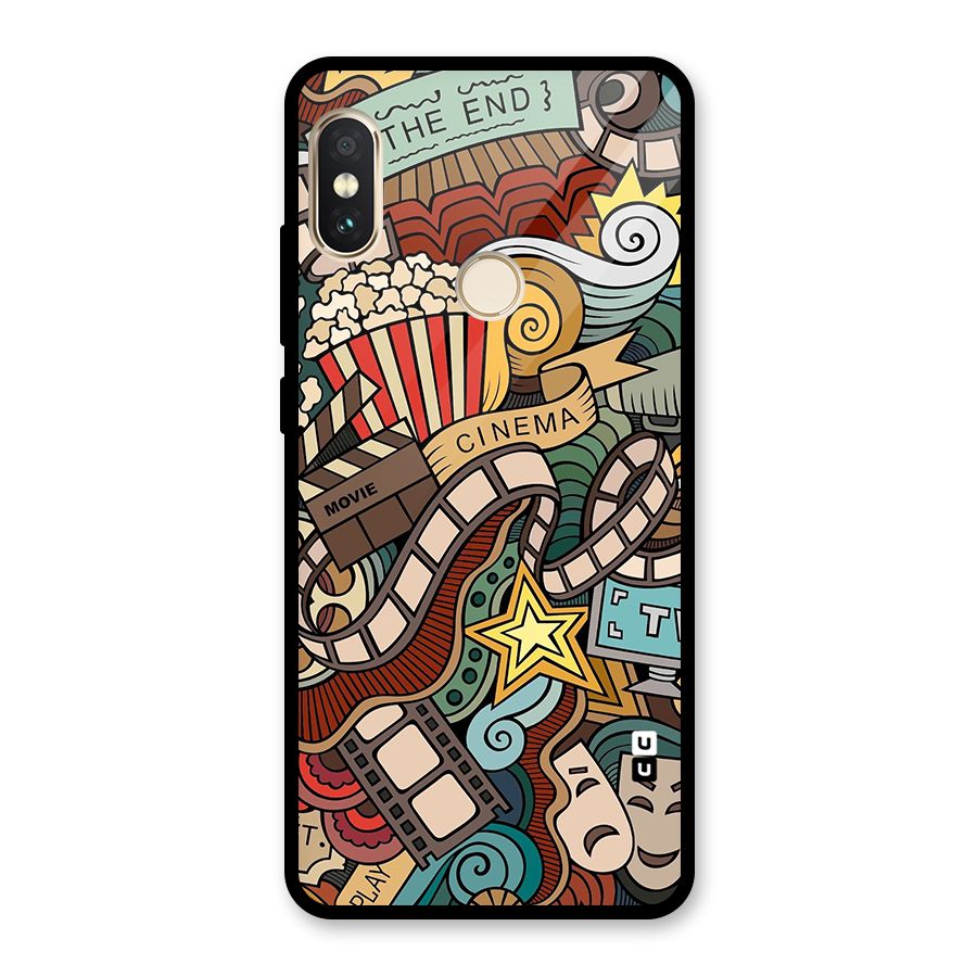 Retro Doodle Art Glass Back Case for Redmi Note 5 Pro