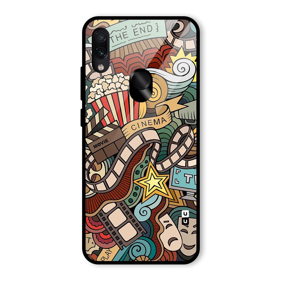 Retro Doodle Art Glass Back Case for Redmi Note 7S