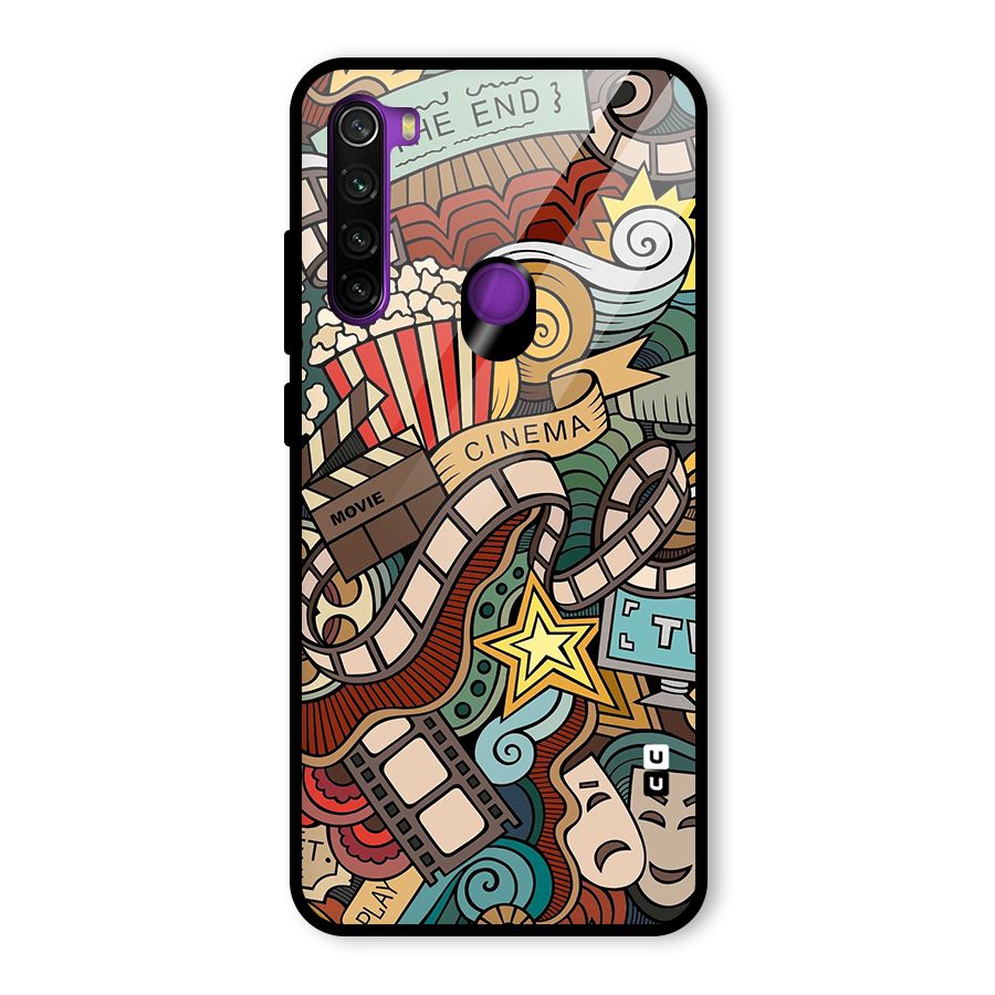 Retro Doodle Art Glass Back Case for Redmi Note 8