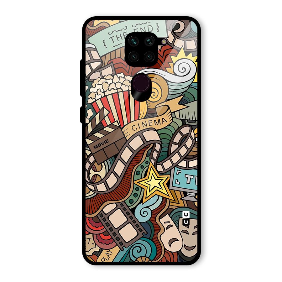 Retro Doodle Art Glass Back Case for Redmi Note 9