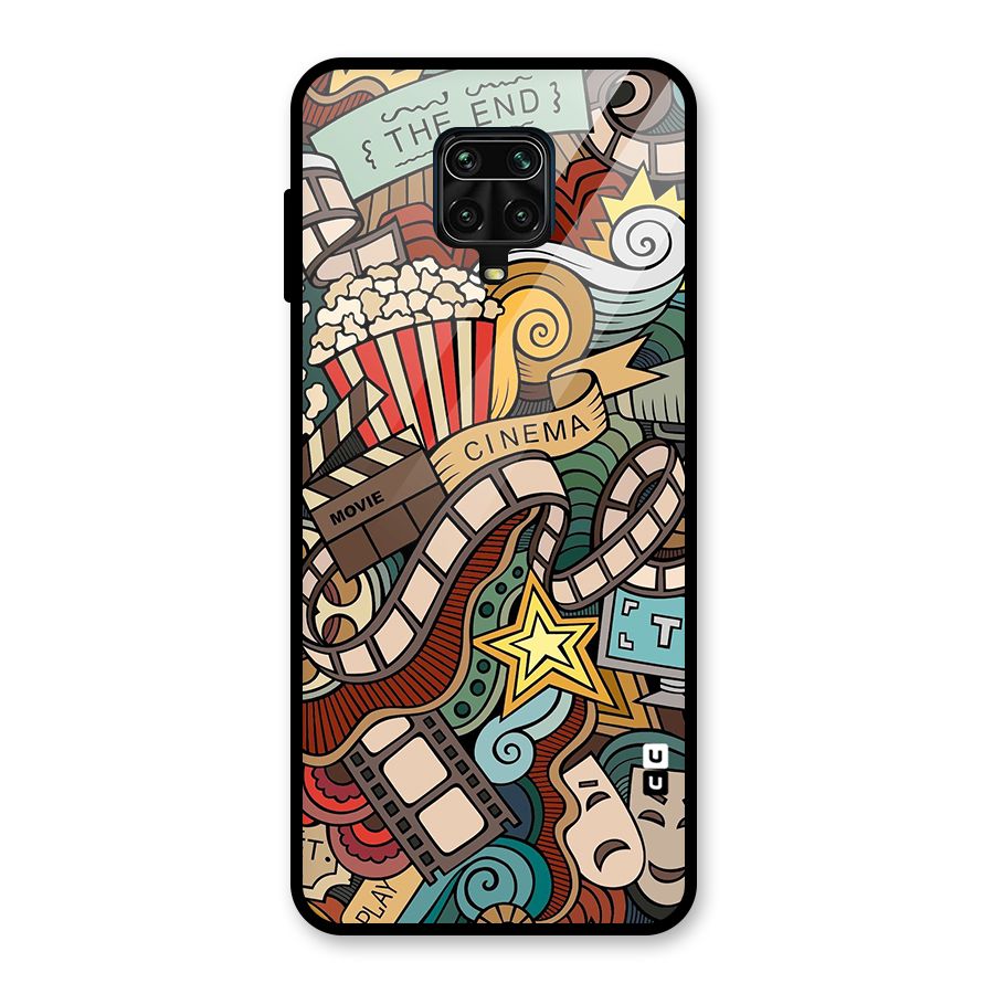 Retro Doodle Art Glass Back Case for Redmi Note 9 Pro
