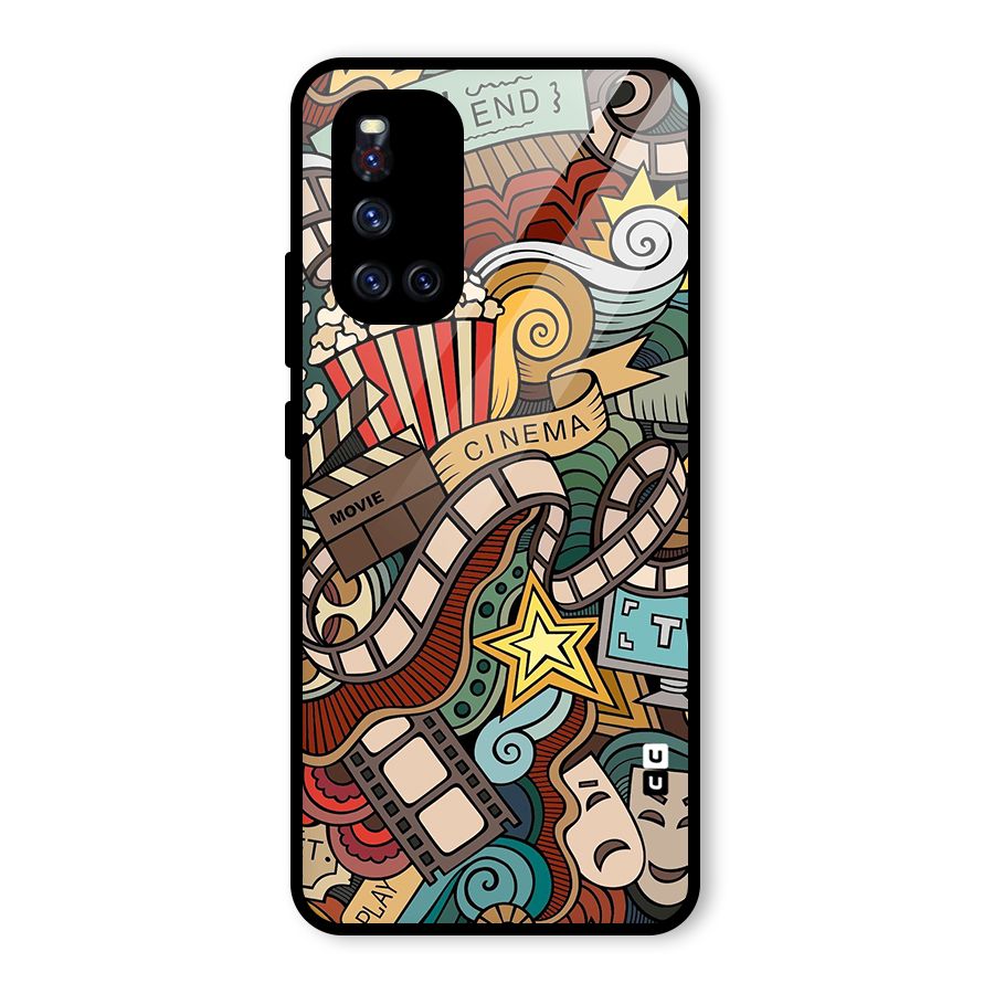 Retro Doodle Art Glass Back Case for Vivo V19