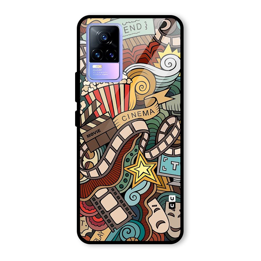 Retro Doodle Art Glass Back Case for Vivo Y73