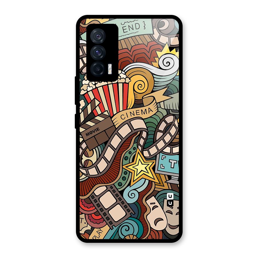 Retro Doodle Art Glass Back Case for Vivo iQOO 7 5G