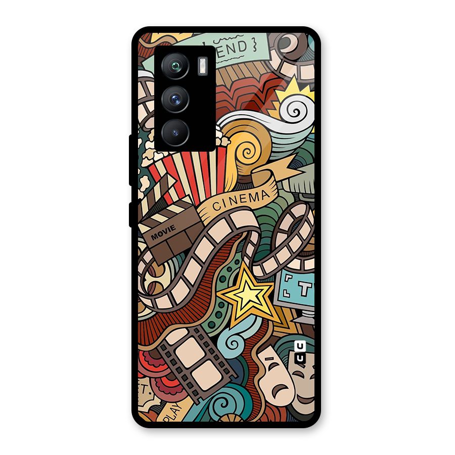 Retro Doodle Art Glass Back Case for Vivo iQOO 9 SE