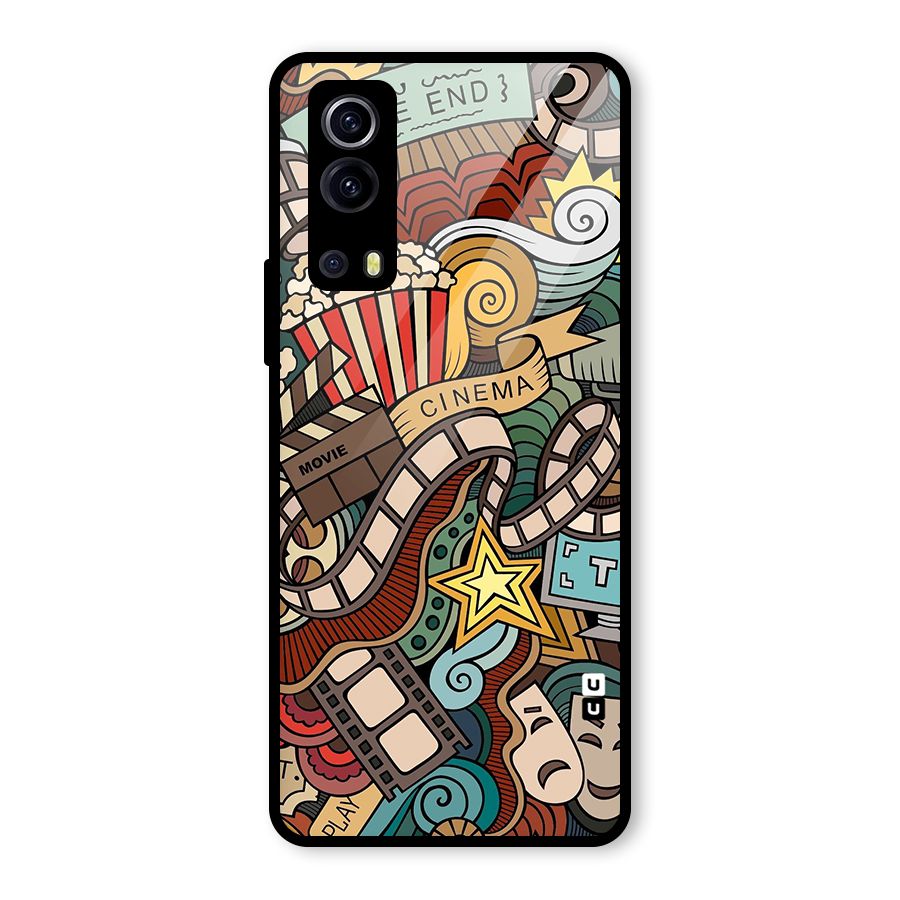 Retro Doodle Art Glass Back Case for Vivo iQOO Z3