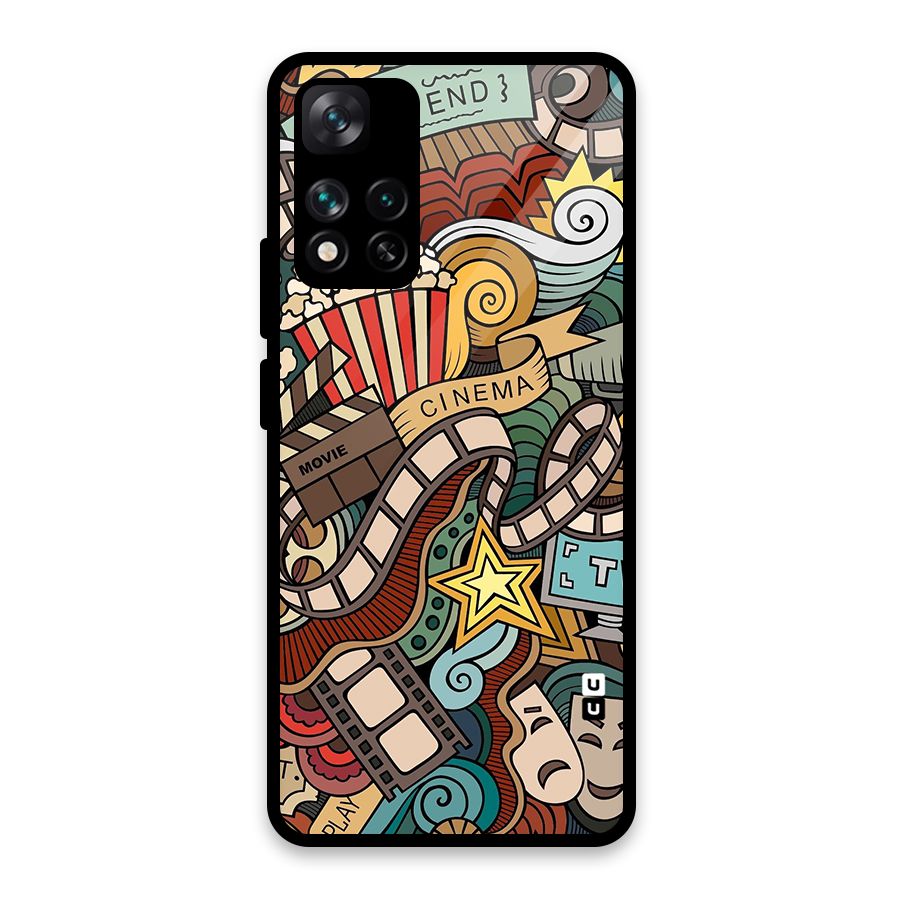 Retro Doodle Art Glass Back Case for Xiaomi 11i HyperCharge 5G