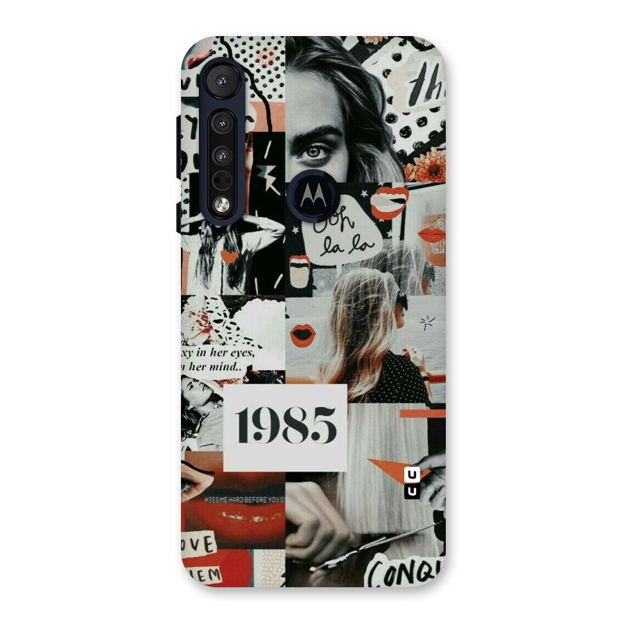 Retro Pattern Back Case for Motorola One Macro