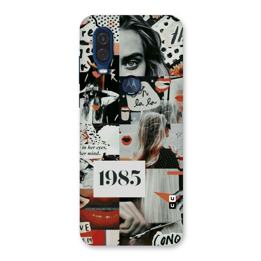 Retro Pattern Back Case for Motorola One Vision