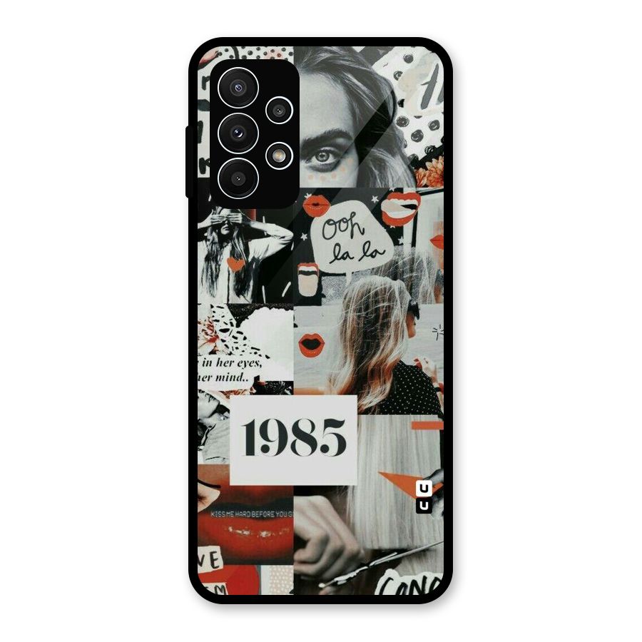 Retro Pattern Glass Back Case for Galaxy A23