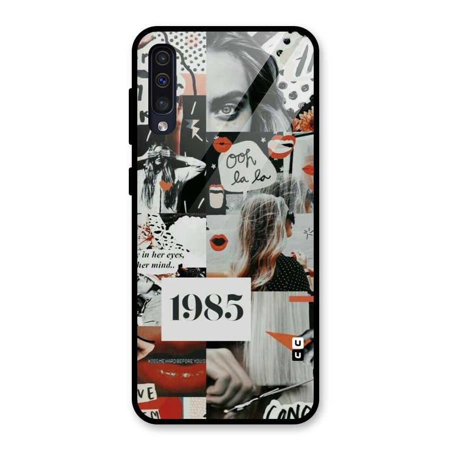 Retro Pattern Glass Back Case for Galaxy A30s