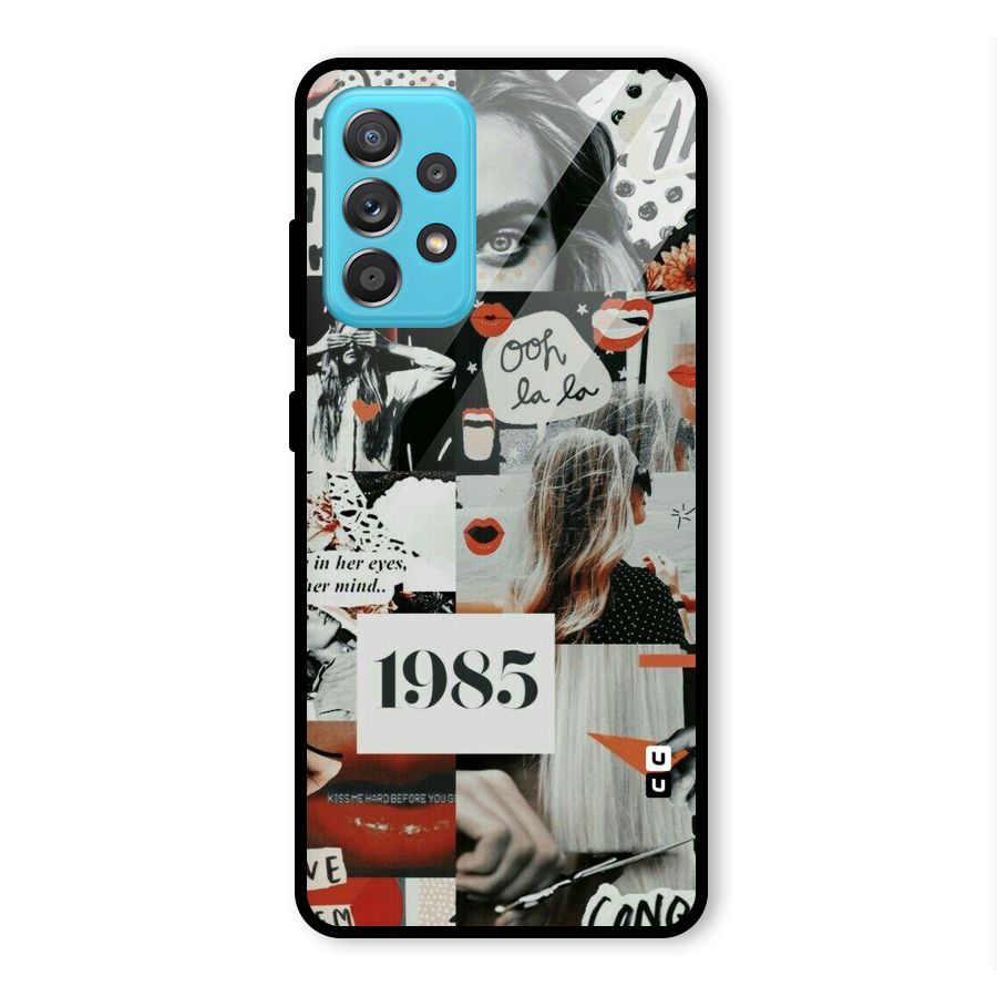 Retro Pattern Glass Back Case for Galaxy A52