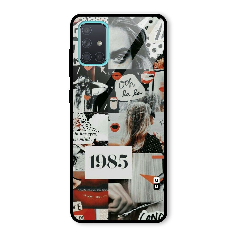Retro Pattern Glass Back Case for Galaxy A71