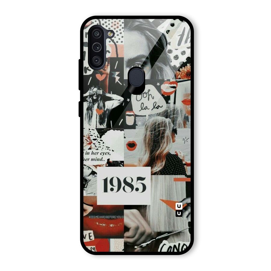 Retro Pattern Glass Back Case for Galaxy M11