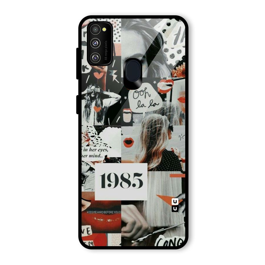 Retro Pattern Glass Back Case for Galaxy M30s