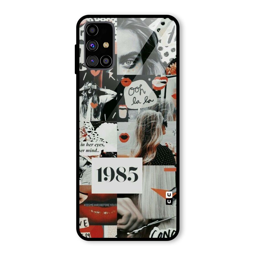 Retro Pattern Glass Back Case for Galaxy M31s