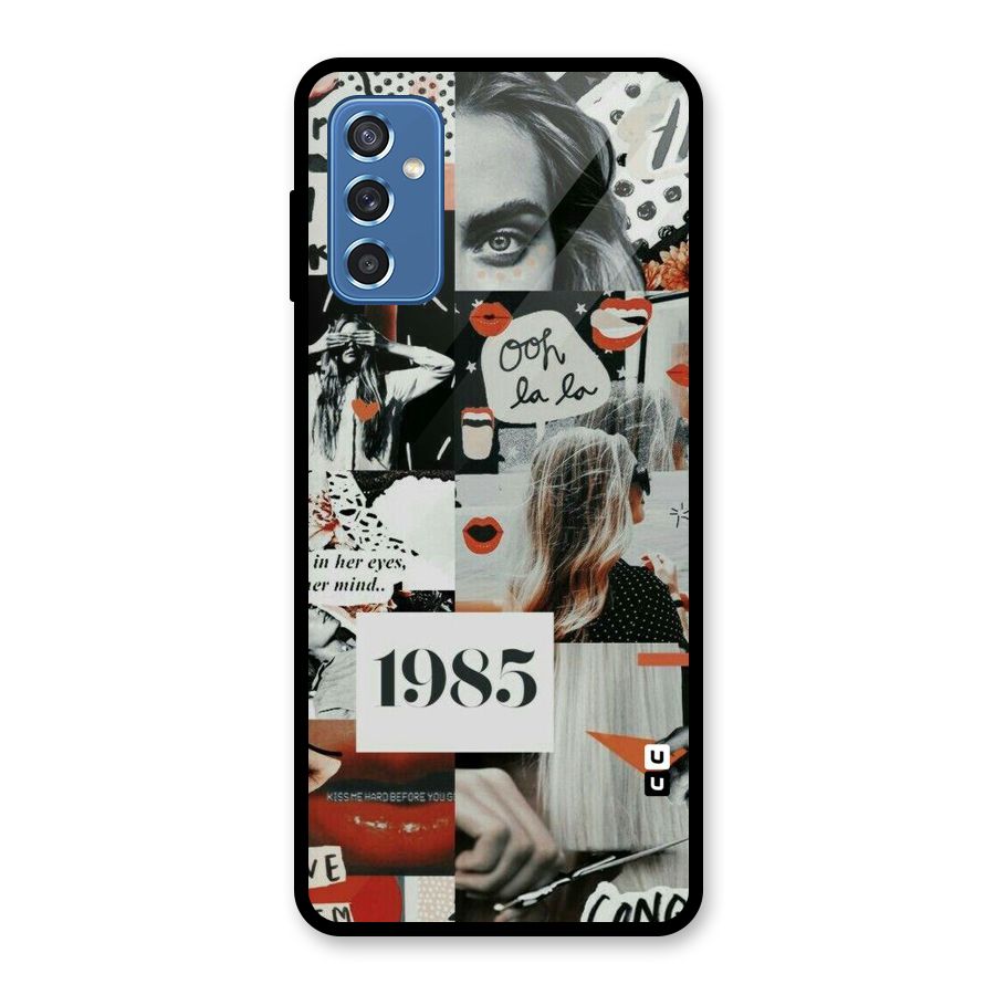 Retro Pattern Glass Back Case for Galaxy M52 5G