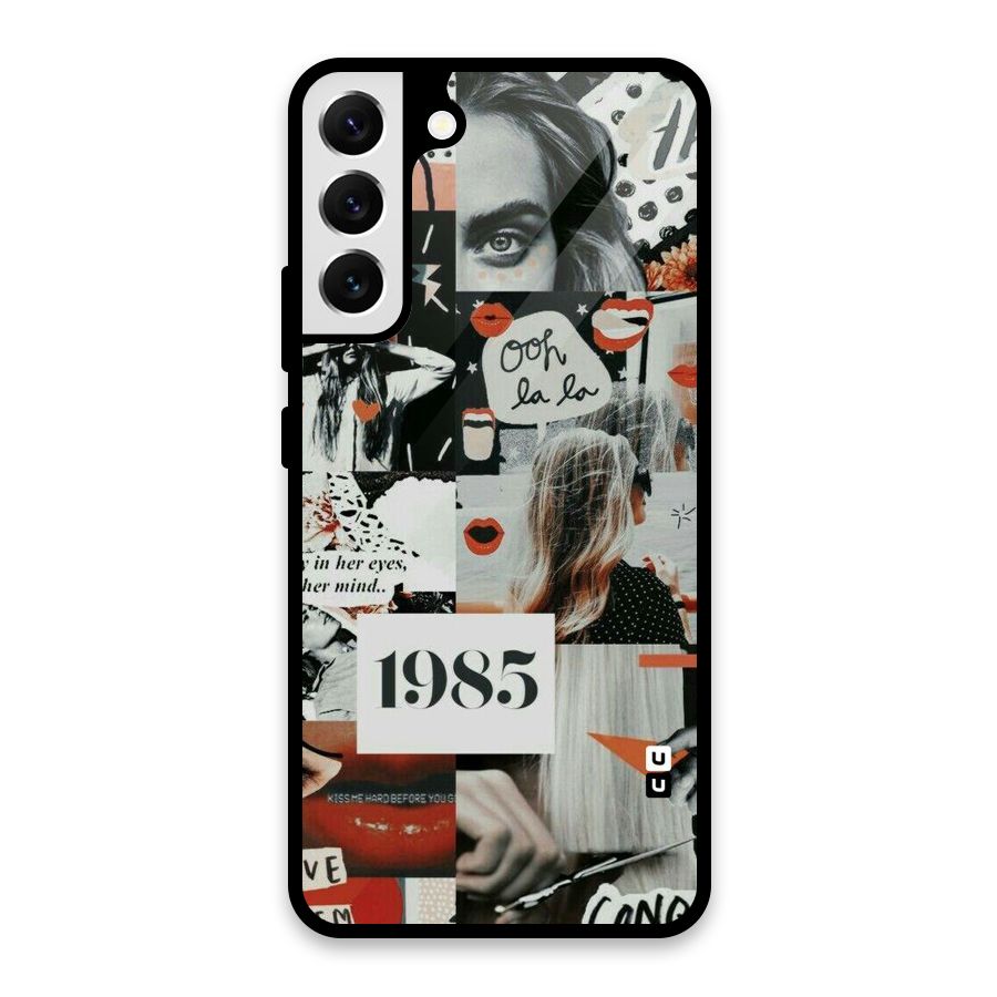 Retro Pattern Glass Back Case for Galaxy S22 Plus 5G