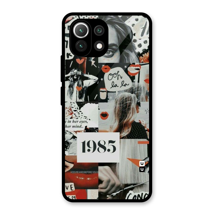Retro Pattern Glass Back Case for Mi 11 Lite NE 5G