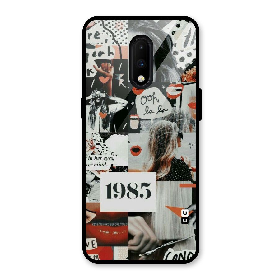 Retro Pattern Glass Back Case for OnePlus 7