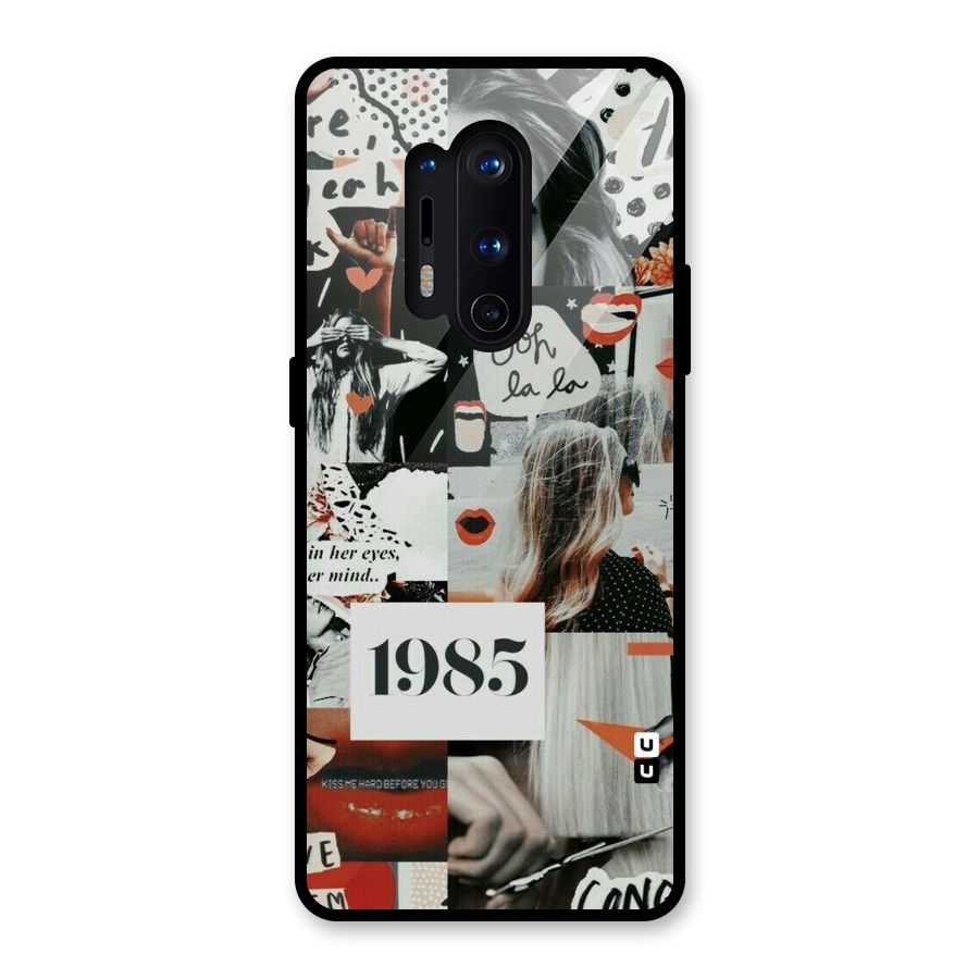 Retro Pattern Glass Back Case for OnePlus 8 Pro