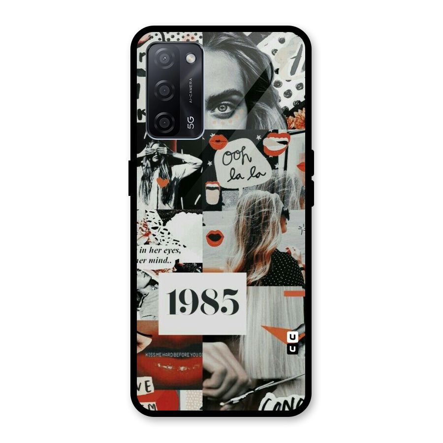 Retro Pattern Glass Back Case for Oppo A53s 5G