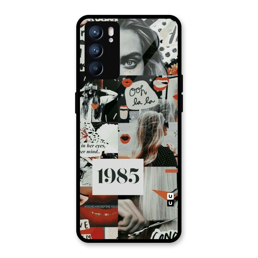 Retro Pattern Glass Back Case for Oppo Reno6 5G