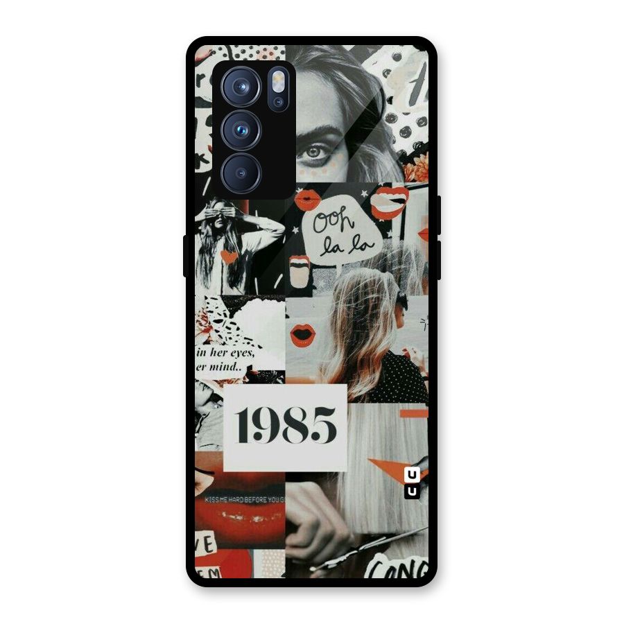 Retro Pattern Glass Back Case for Oppo Reno6 Pro 5G