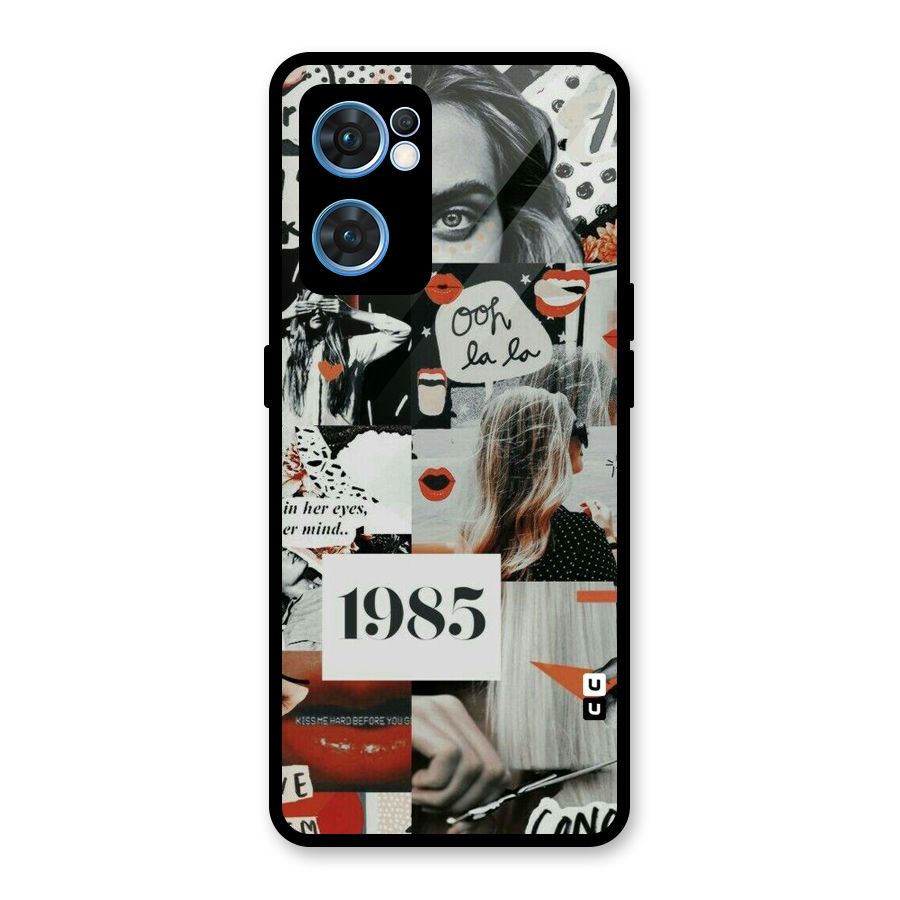 Retro Pattern Glass Back Case for Oppo Reno7 5G