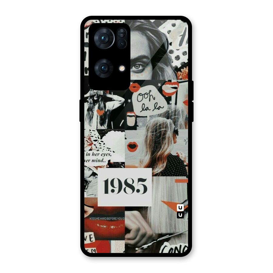 Retro Pattern Glass Back Case for Oppo Reno7 Pro 5G