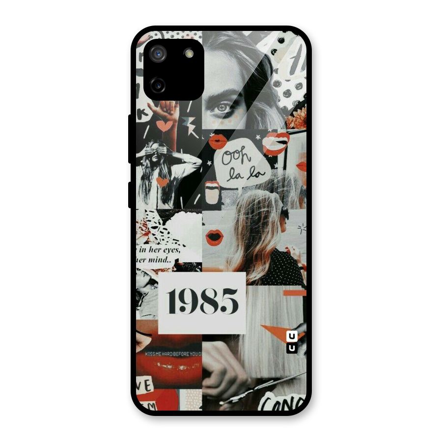 Retro Pattern Glass Back Case for Realme C11