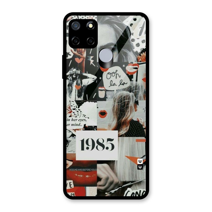 Retro Pattern Glass Back Case for Realme C12