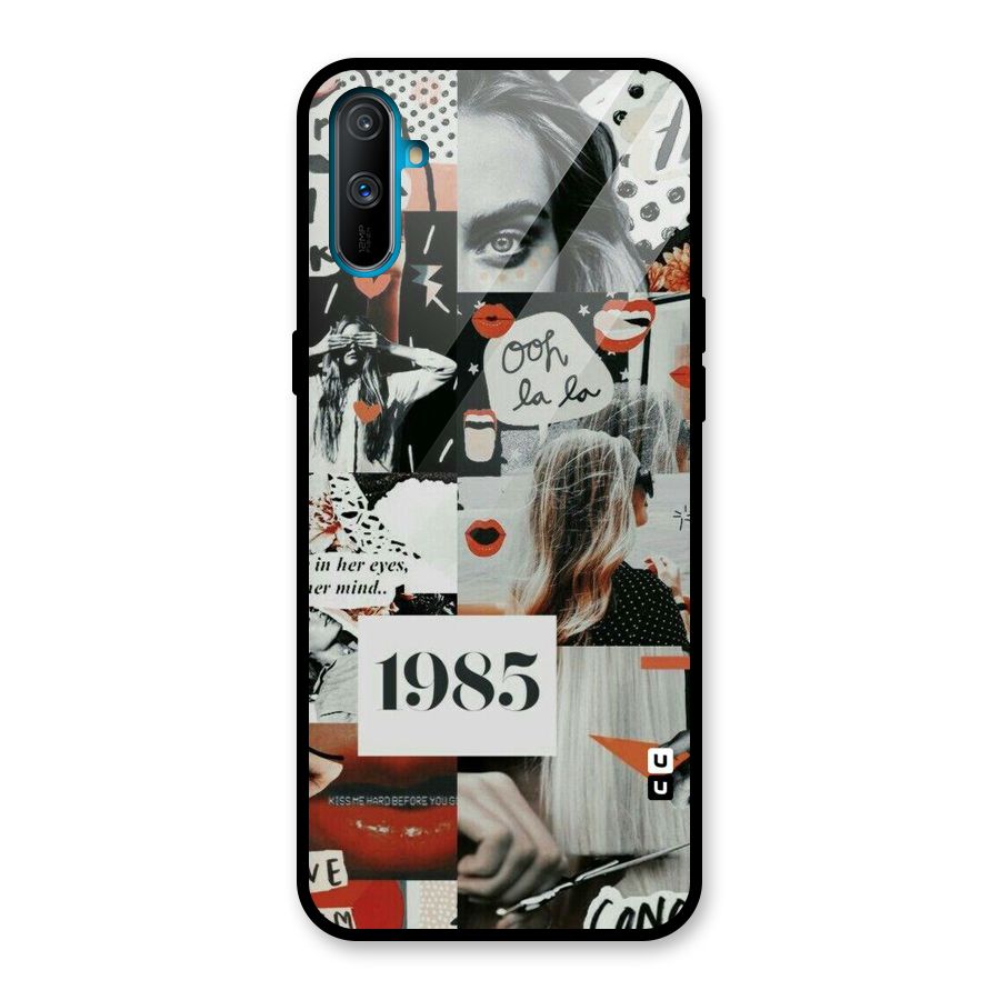 Retro Pattern Glass Back Case for Realme C3