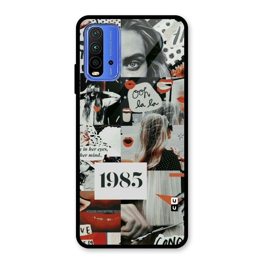 Retro Pattern Glass Back Case for Redmi 9 Power