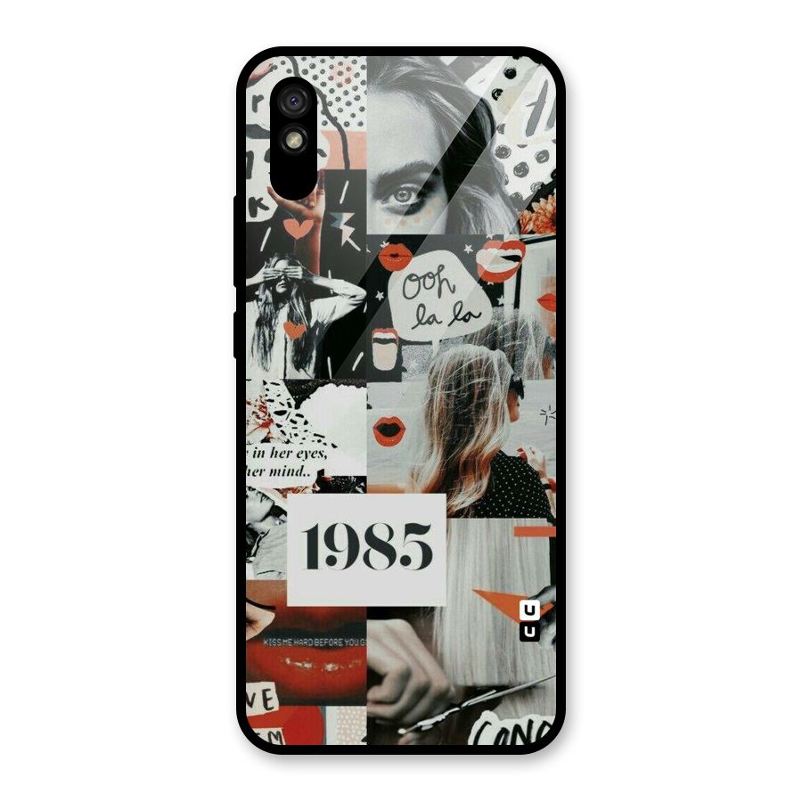 Retro Pattern Glass Back Case for Redmi 9i