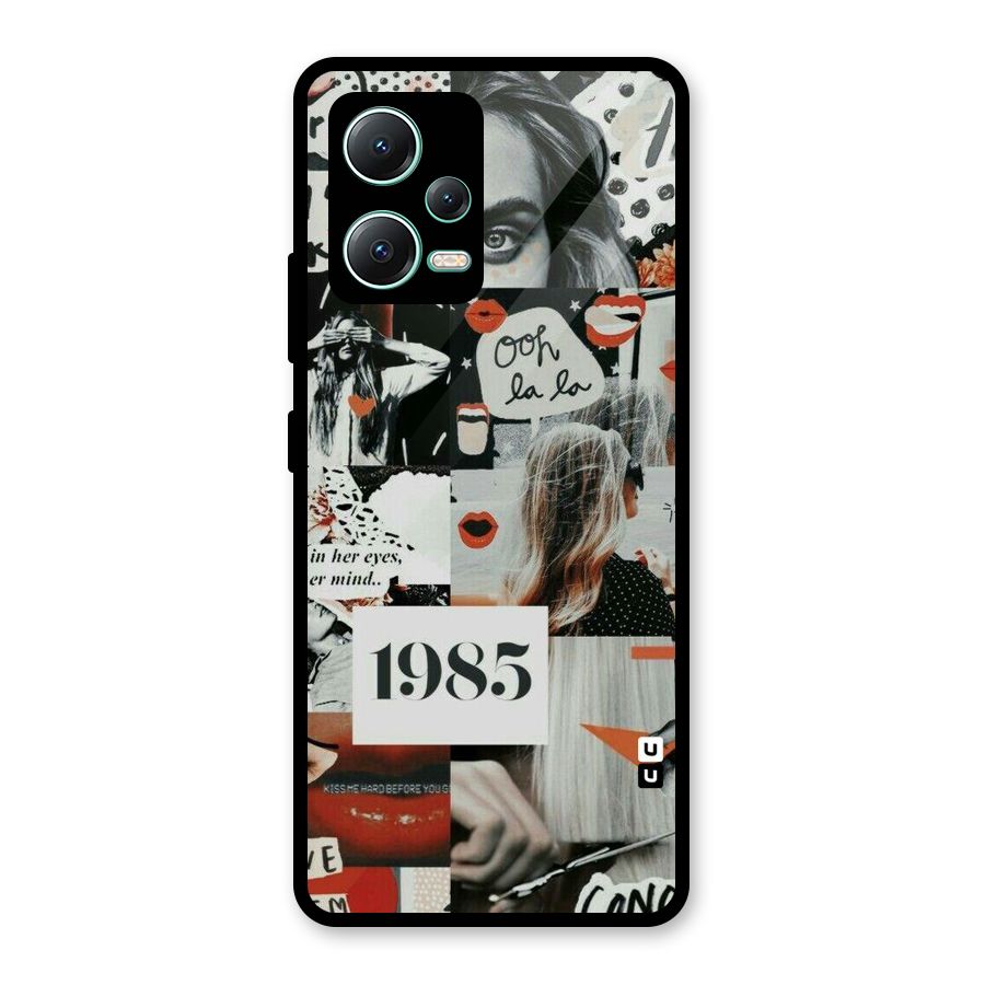 Retro Pattern Glass Back Case for Redmi Note 12 5G