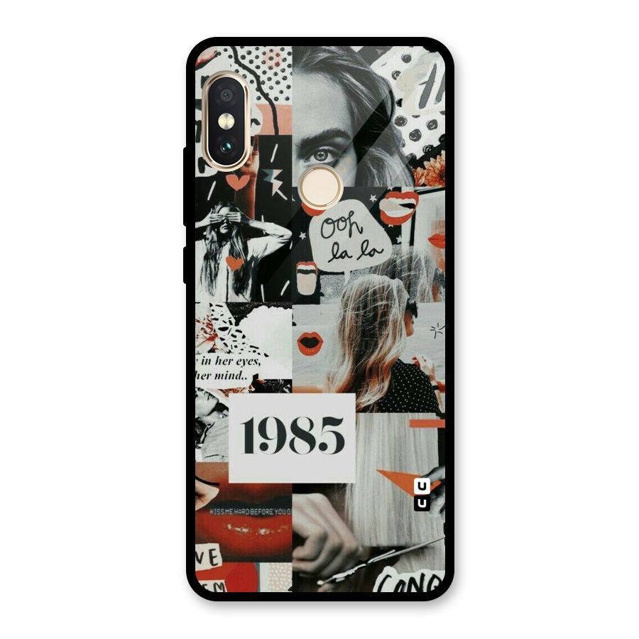 Retro Pattern Glass Back Case for Redmi Note 5 Pro
