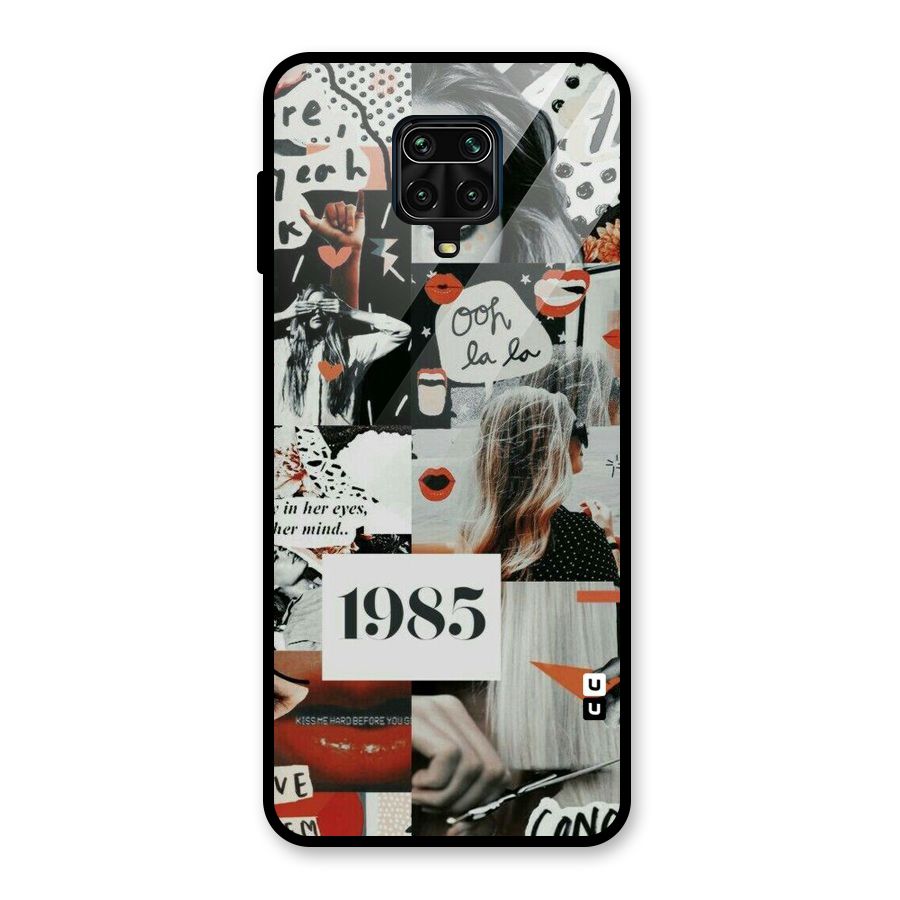 Retro Pattern Glass Back Case for Redmi Note 9 Pro Max