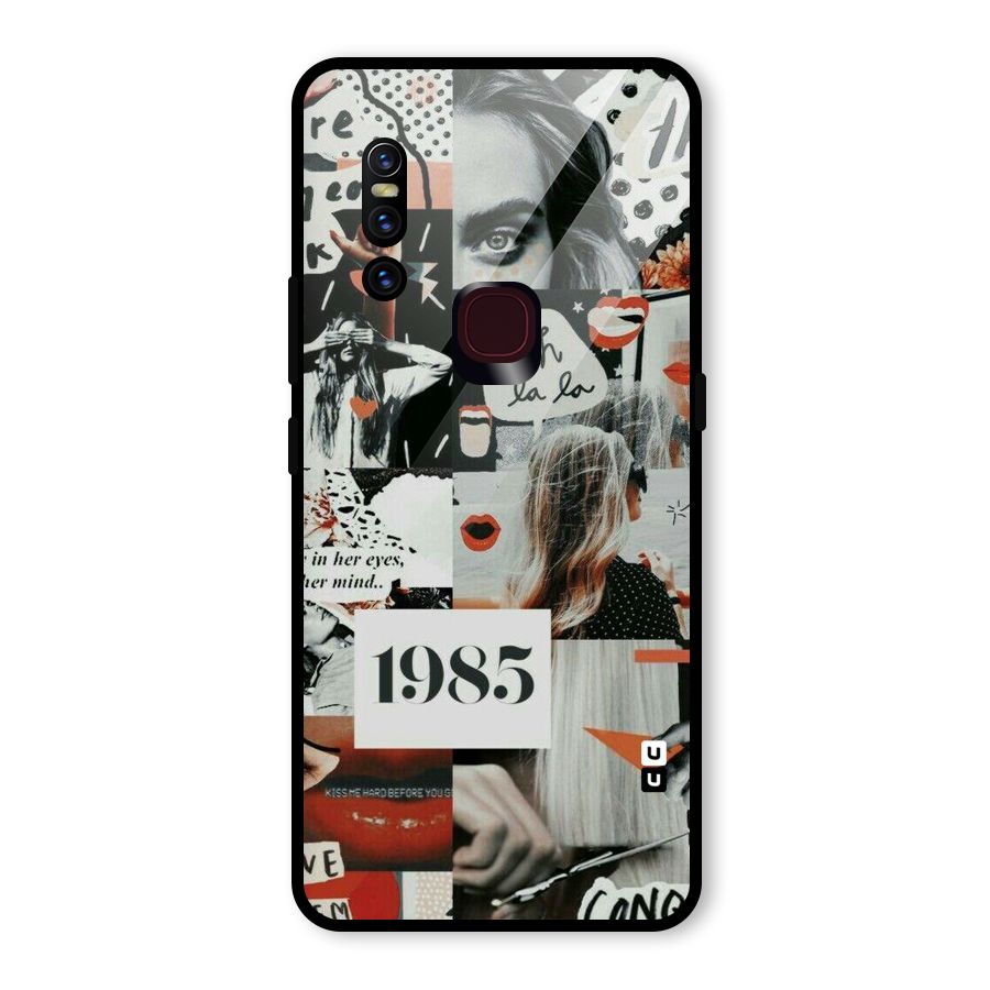 Retro Pattern Glass Back Case for Vivo V15
