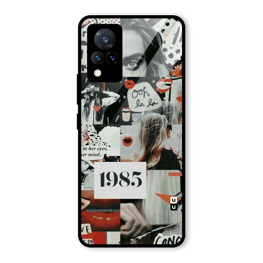 Retro Pattern Glass Back Case for Vivo V21 5G