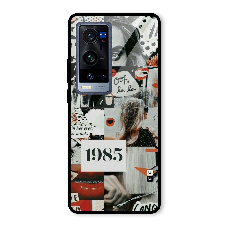 Retro Pattern Glass Back Case for Vivo X60 Pro Plus