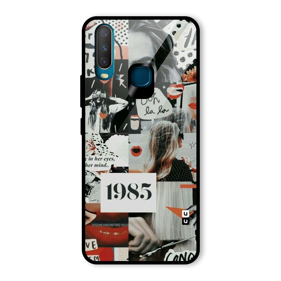 Retro Pattern Glass Back Case for Vivo Y12