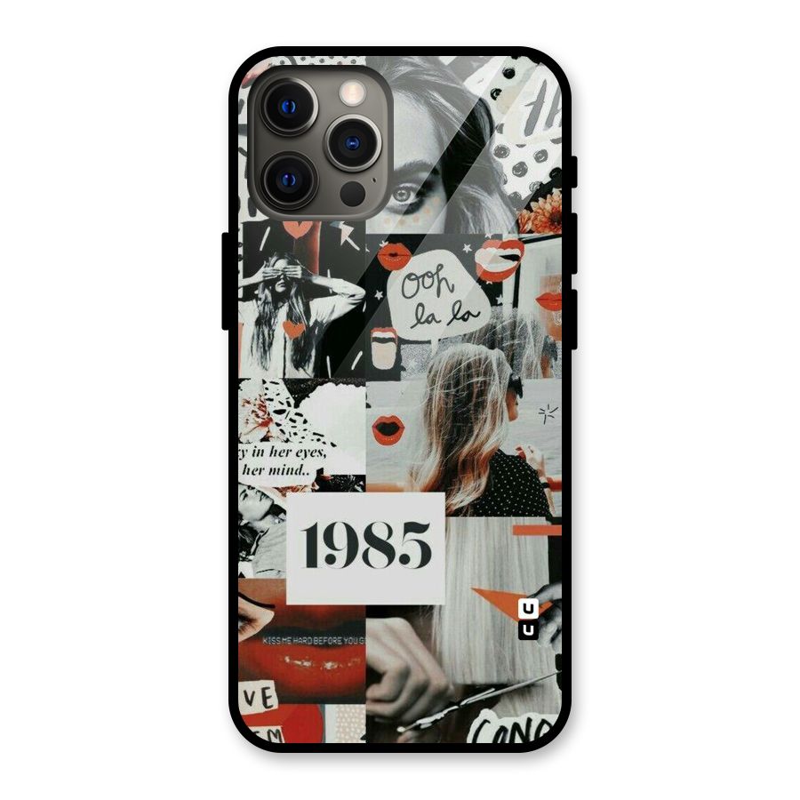 Retro Pattern Glass Back Case for iPhone 12 Pro Max