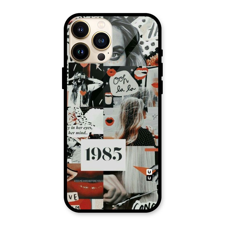 Retro Pattern Glass Back Case for iPhone 13 Pro Max