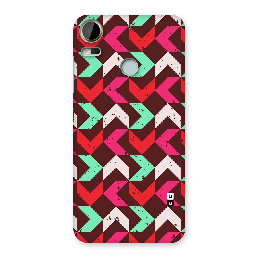 Retro Red Pink Pattern Back Case for Desire 10 Pro