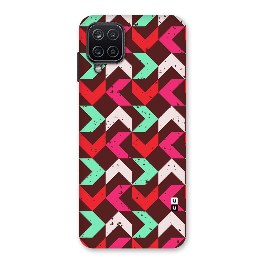 Retro Red Pink Pattern Back Case for Galaxy A12