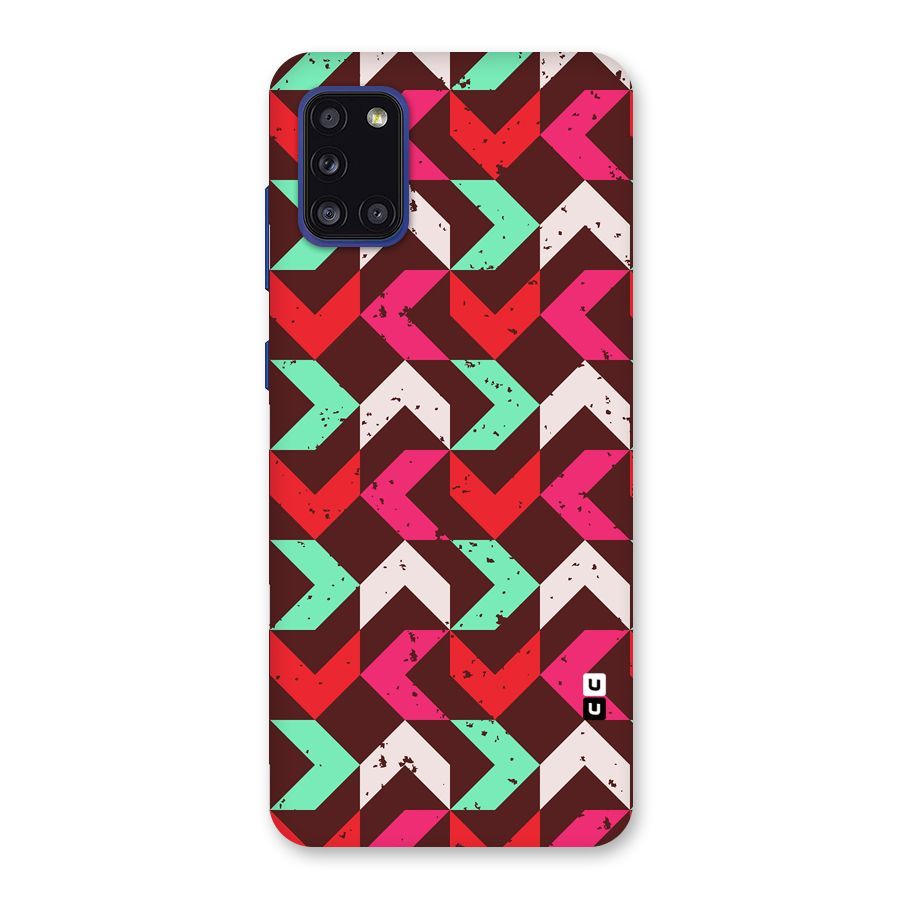 Retro Red Pink Pattern Back Case for Galaxy A31