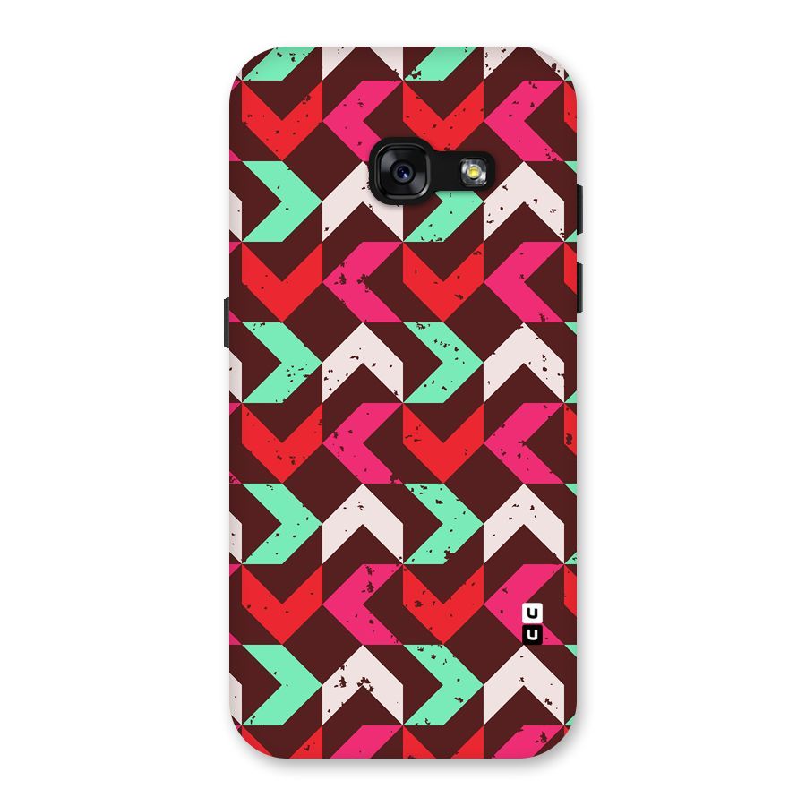 Retro Red Pink Pattern Back Case for Galaxy A3 (2017)